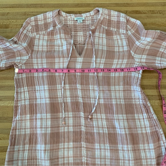 Sundance Pink Plaid Elsie Gauze Top Size L - Picture 9 of 10